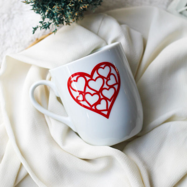 Heart White bowl mug